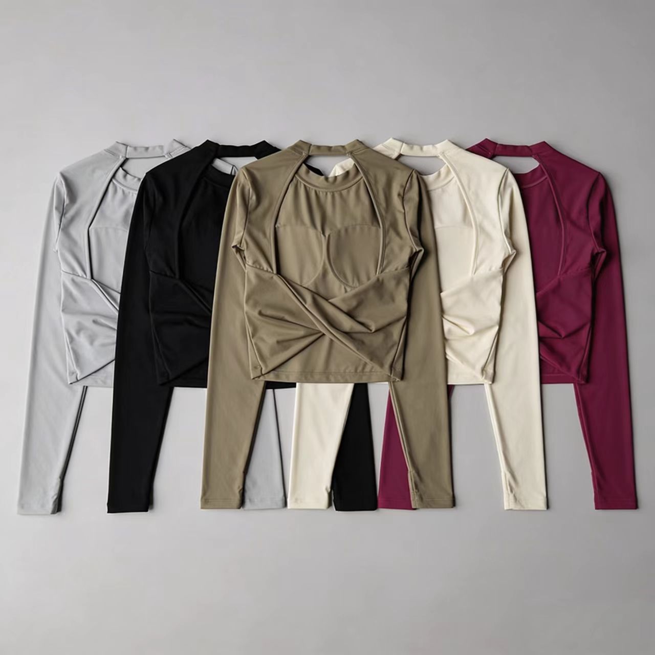 Crossfit Yoga - Women Long Sleeve Knotted Yoga Crop