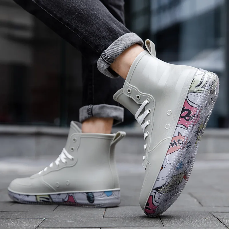 Men Rain Boots Fashion Trendy  - مراجعة Crossfit Male وسعره