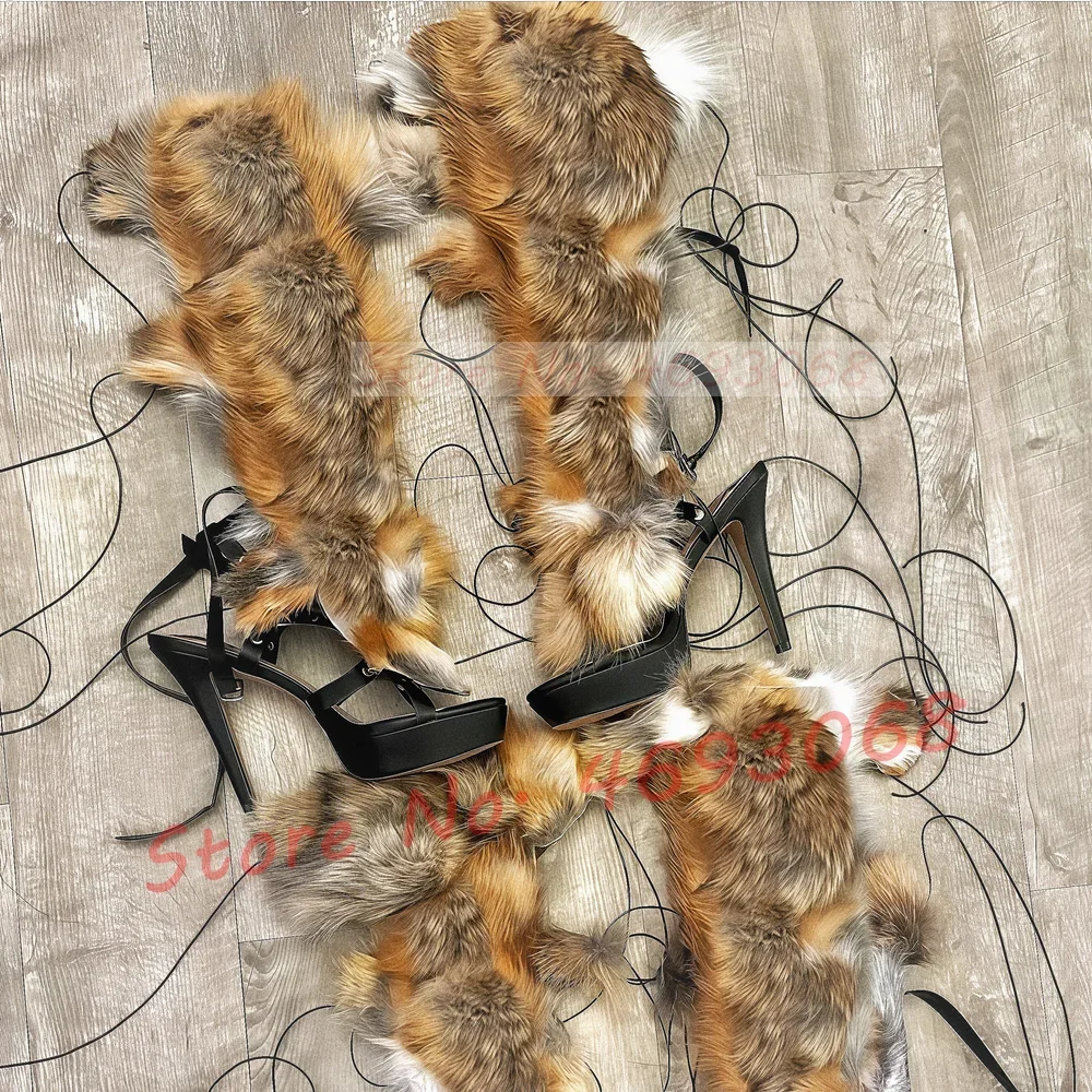 Real Fur Wrap Cross Tied Platf - مراجعة Crossfit Ladies وسعره