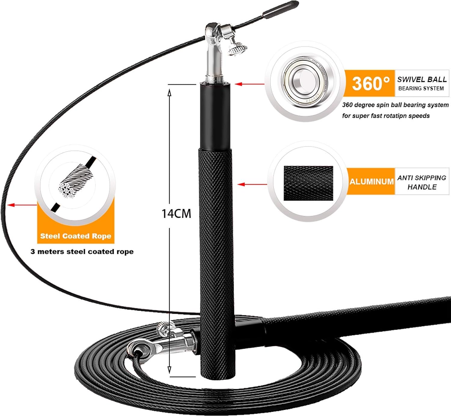 Speed Jump Rope - 360° Swivel  - مراجعة Jump Rope Speed Bearing وسعره