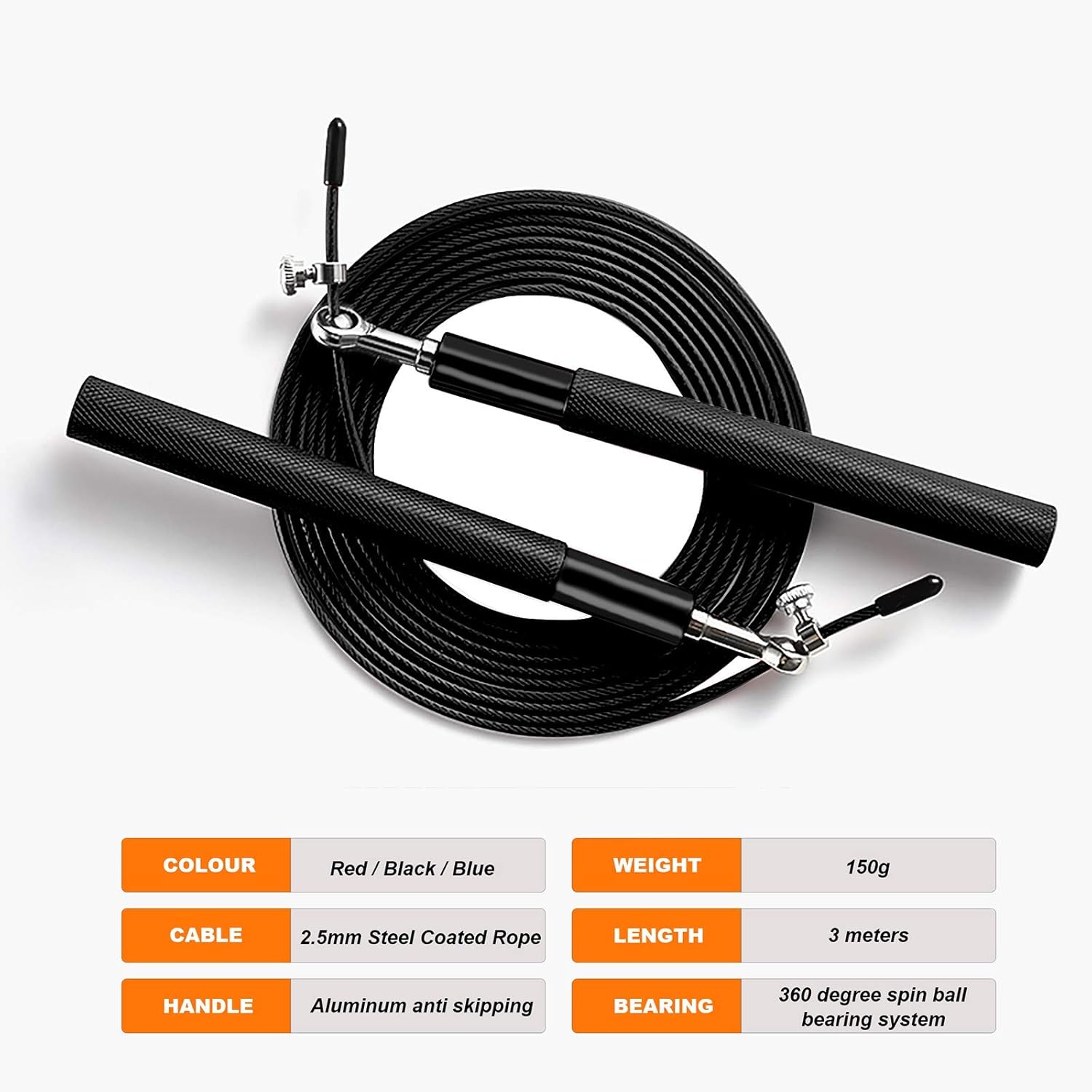 Speed Jump Rope - 360° Swivel  - مراجعة Jump Rope Speed Bearing وسعره