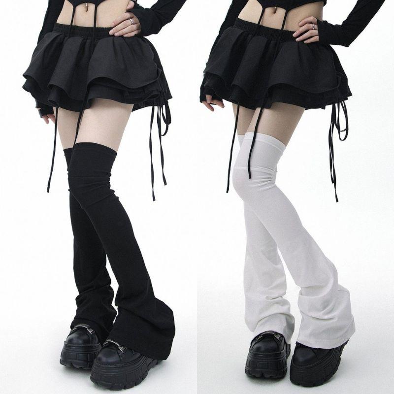 Y2K Leg Stockings Black White  - مراجعة Knee Sleeve Pair وسعره