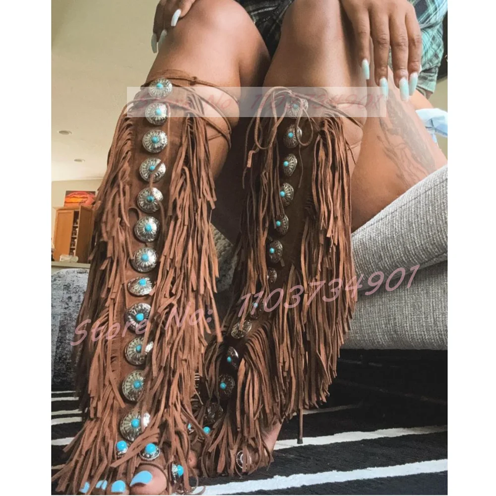 Tassels Open Toe Gems Knee Hig - مراجعة Crossfit Ladies وسعره
