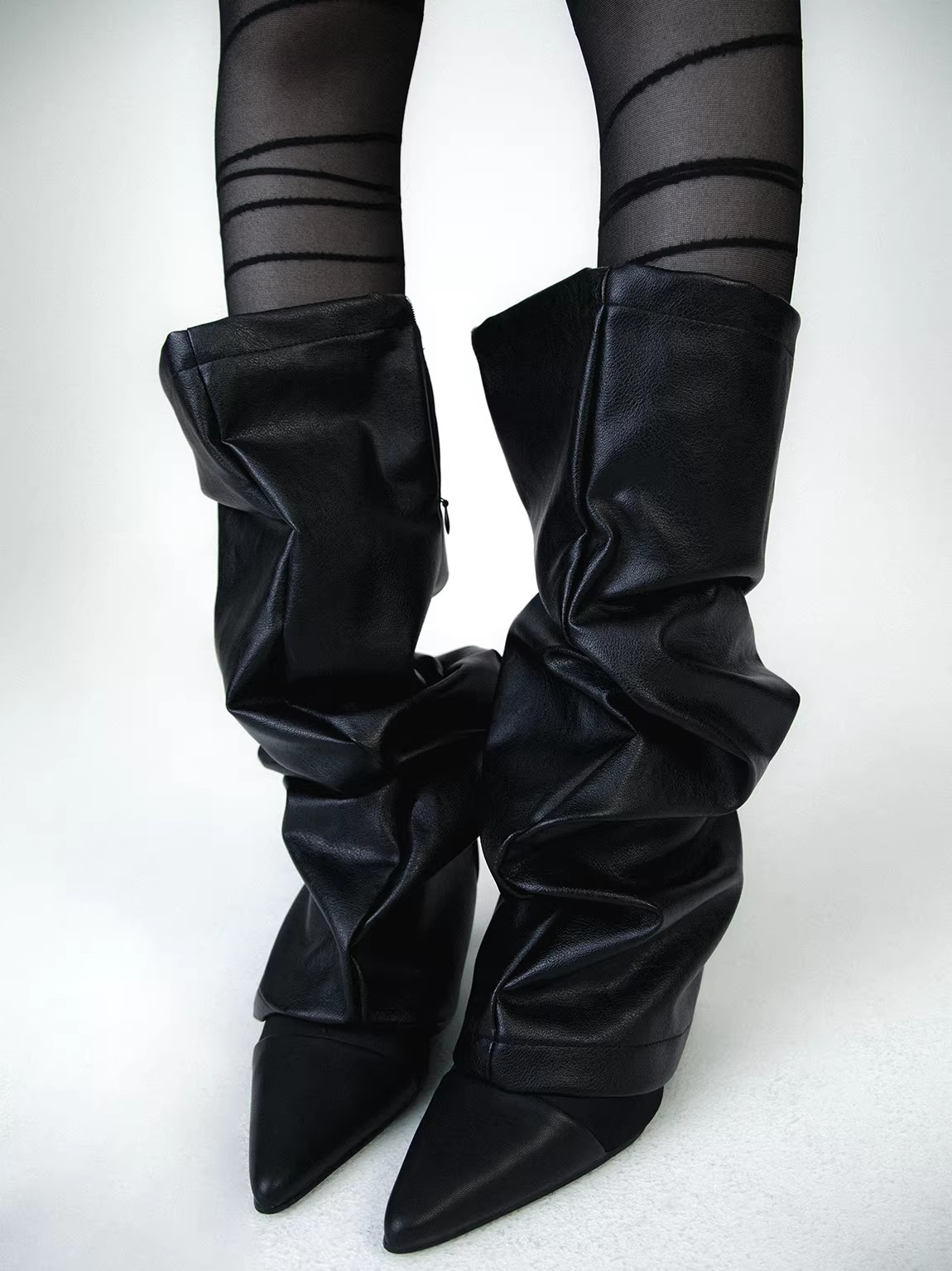 Women's PU Leather Leg Ankle K - مراجعة Knee Sleeve Pair وسعره