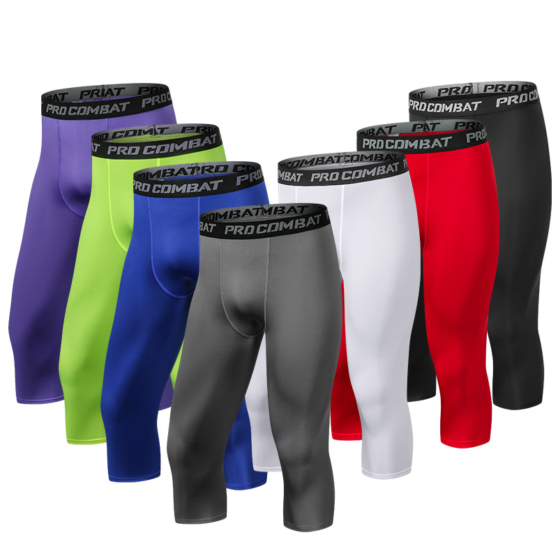 Men Tight 3/4 Cropped Pants Co - مراجعة Best Crossfit Gear وسعره