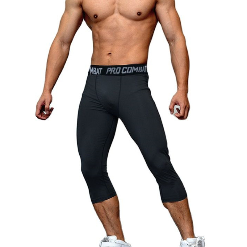 Men Tight 3/4 Cropped Pants Co - مراجعة Best Crossfit Gear وسعره