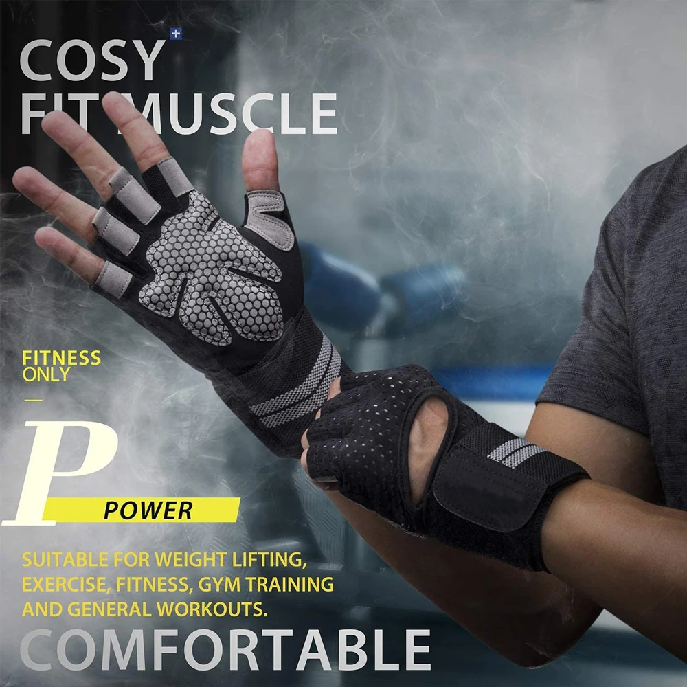 1Pair Half Finger Gym Fitness  - مراجعة Crossfit Male وسعره