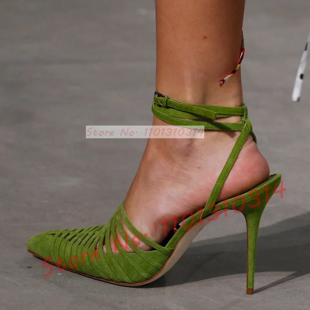 Green Vegan Suede Strappy Sand - مراجعة Crossfit Ladies وسعره