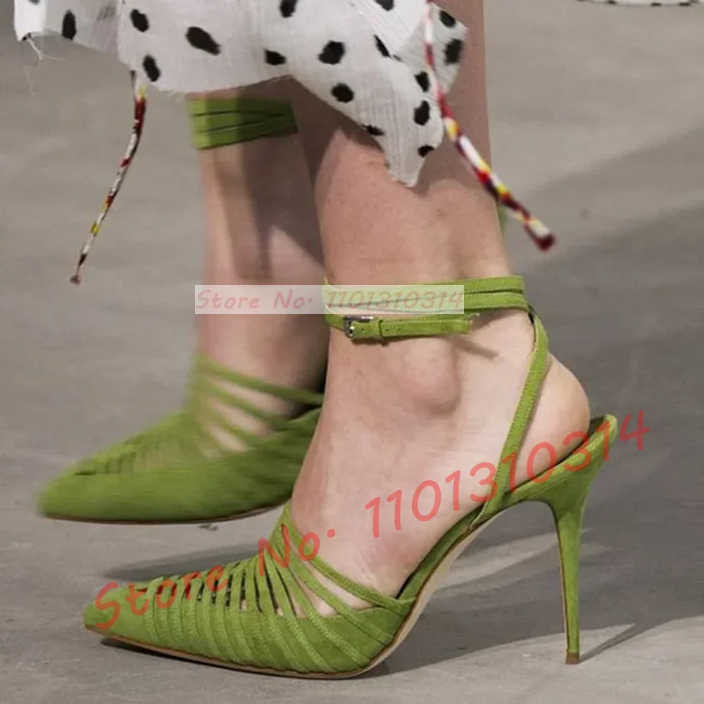 Green Vegan Suede Strappy Sand - مراجعة Crossfit Ladies وسعره